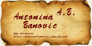 Antonina Banović vizit kartica